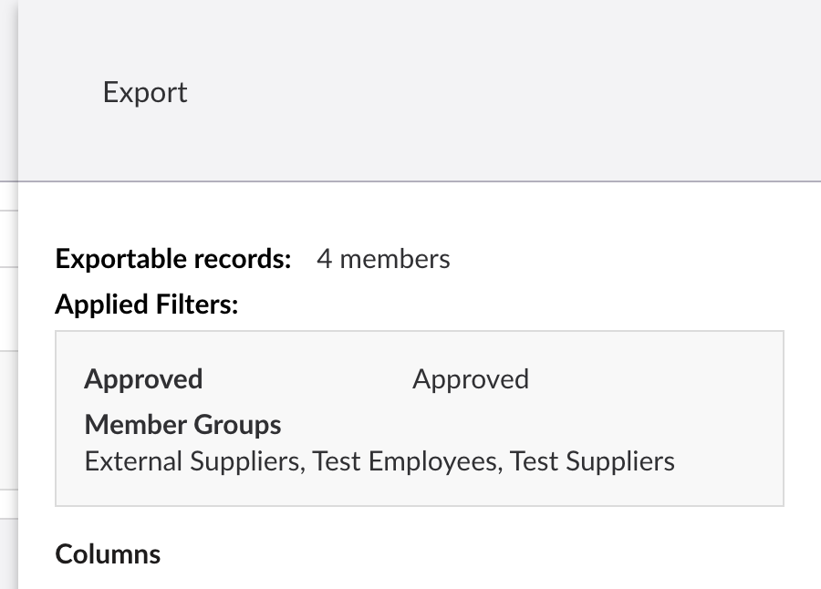 Memberlistview Export Filtered