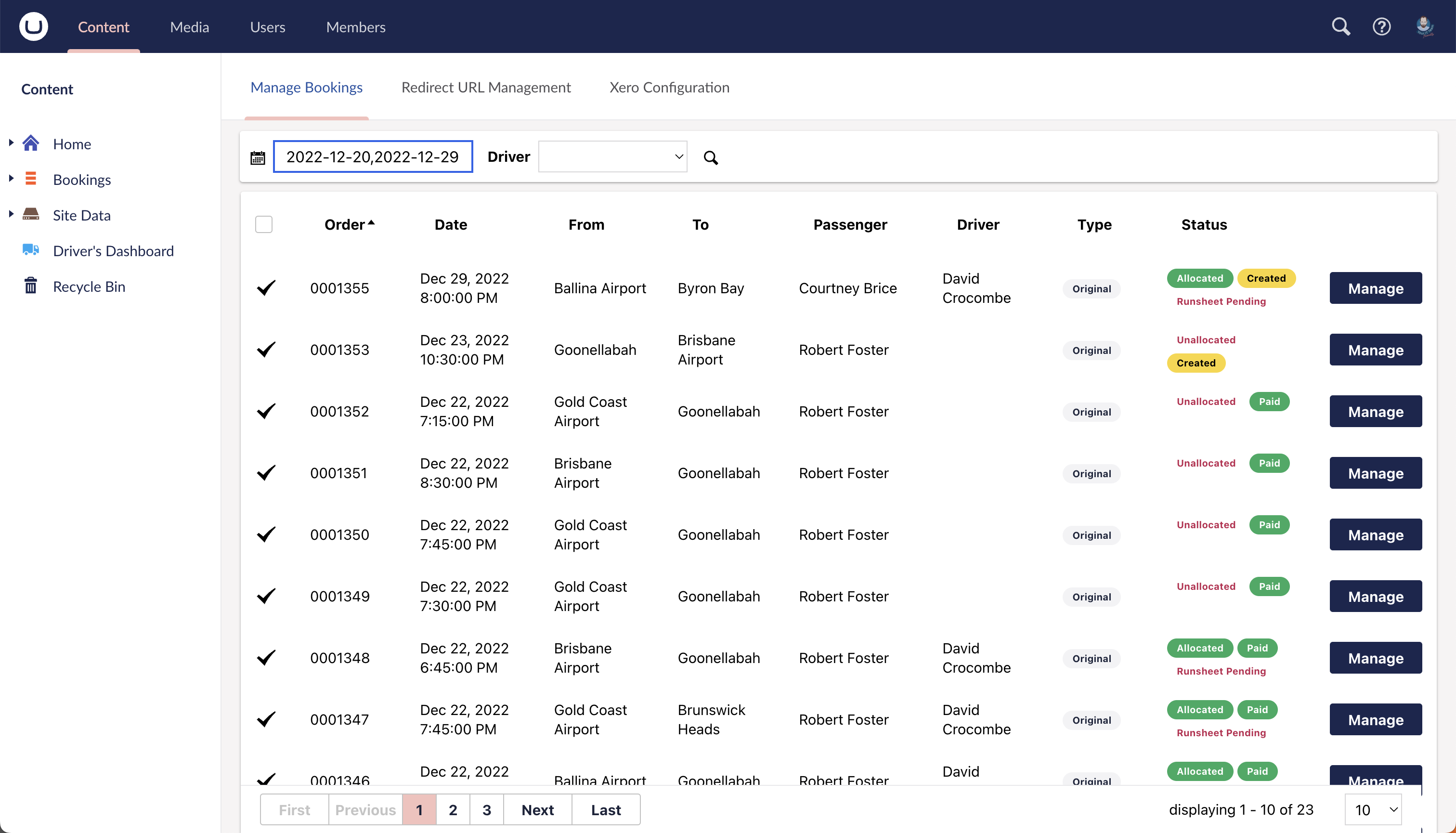 Steve's Transport Booking System